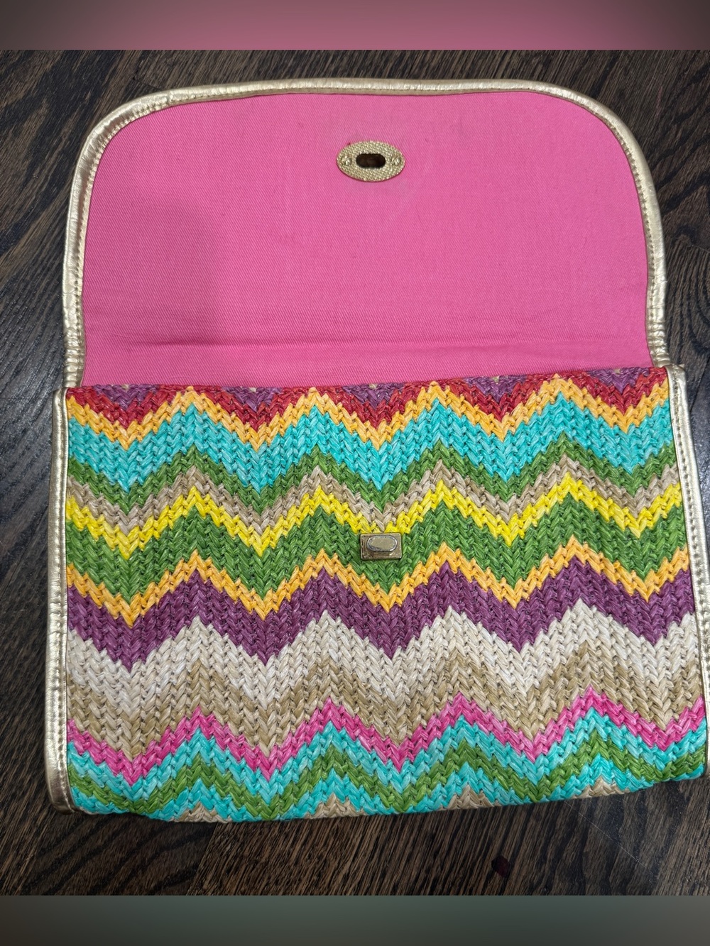 Lilly Pulitzer • Elephant Woven Raffia Straw Spring Fling Clutch - Picture 7 of 11